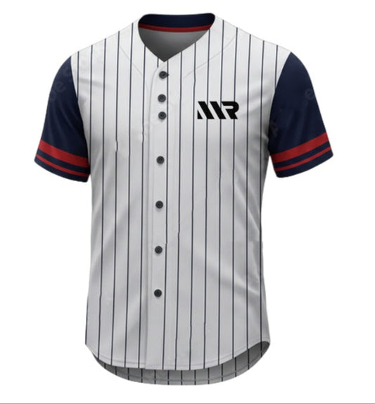MR Sports Pinstripe Jersey | Athletic Fit Baseball Shirt