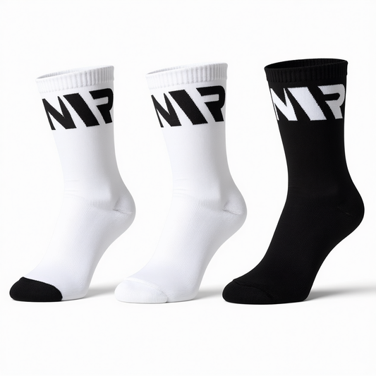 MR Sports Logo Crew Socks | Athletic Performance Socks (3-Pack)