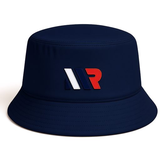 MR Sports Logo Bucket Hat | Navy Athletic Casual Sun Hat